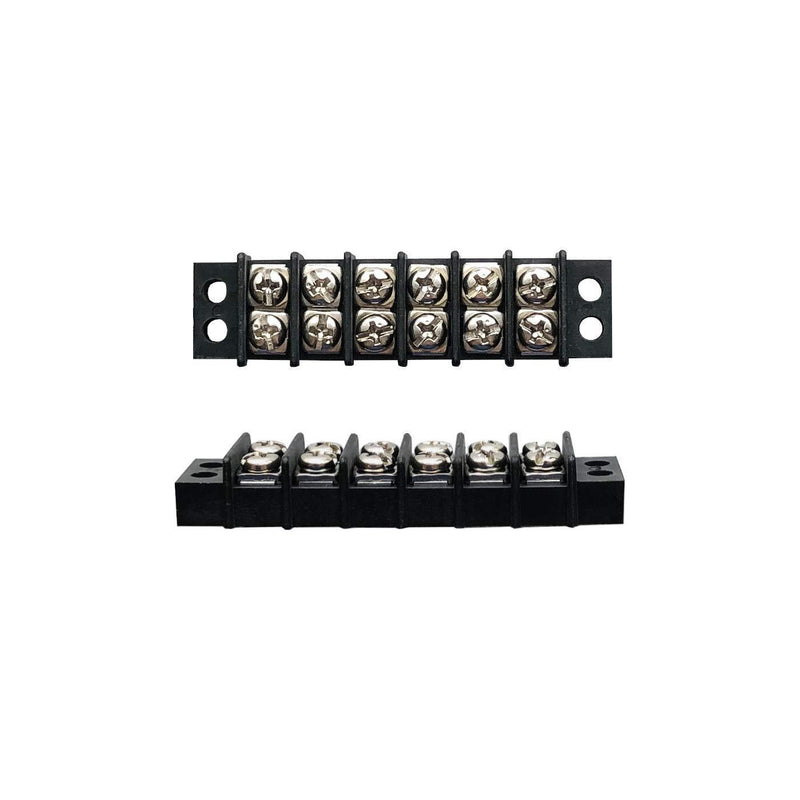 MGI SpeedWare Double Row Terminal Junction Block, Screw Barrier Strip 2-Pack (6 Pole) 6 Pole (12 Screw)