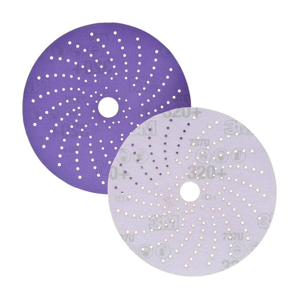 3M Cubitron II Hookit Clean Sanding Abrasive Disc, 31483, 6 in, 320+ Grade, 50 Discs per Carton, Purple