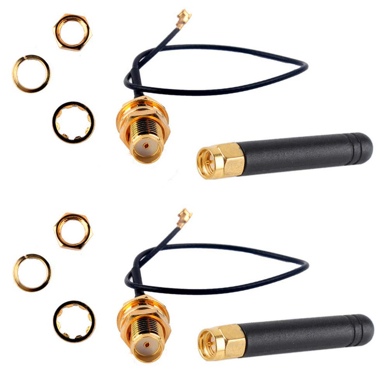 DIYmall U.FL IPEX to SMA Connector Antenna 915MHz for Lora Board Lora32u4 II WiFi Lora32 (Pack of 2pcs)