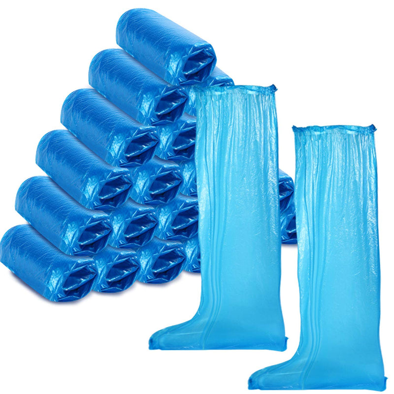 Disposable Boot Covers Plastic Long Waterproof Shoes Cover Over The Knee Shoes Cover for Men Women 20