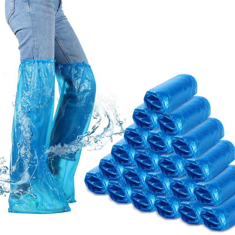 Disposable Boot Covers Plastic Long Waterproof Shoes Cover Over The Knee Shoes Cover for Men Women 40