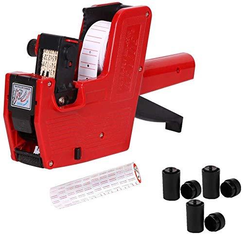 MX-5500 8 Digits Price tag Gun with 5500 White Labels and 3 Ink (Red)