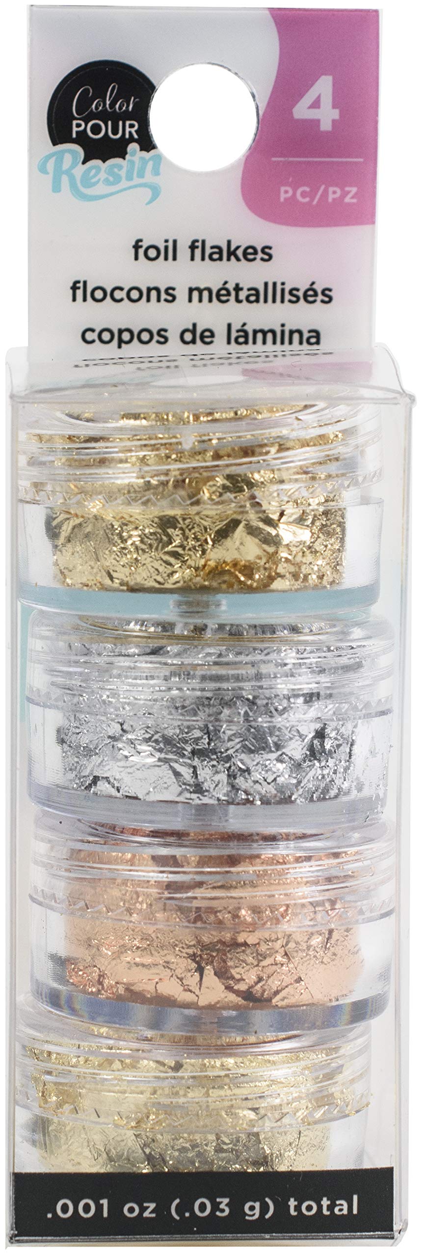 AMERICAN CRAFTS Color Pour, Foil Flakes - Metallic 4/Pkg