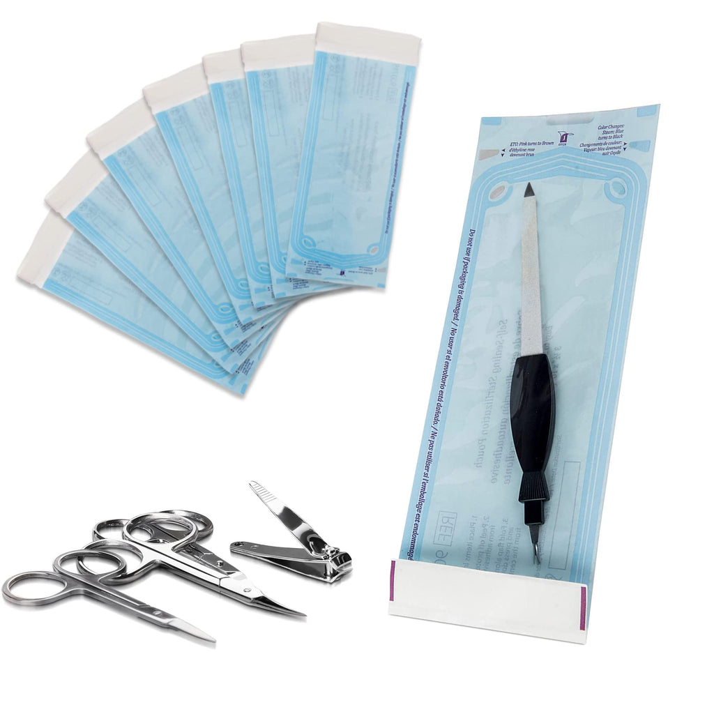 Dukal Self-Sealing Sterilization Pouches 2.25 x 4. Pack of 200 Blue Sterilizing Bags for ETO or Steam Sterilization. Color Changing Indicators Self-Seal Adhesive Strips Triple-Sealed Seams, 27301