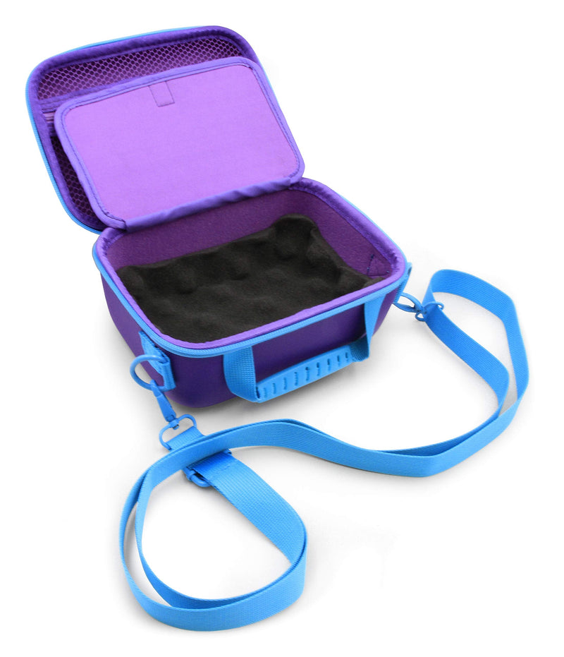 CASEMATIX Travel Carry Case Compatible with Square Terminal Reader, Receipt Printer Paper and Accessories – Includes Purple Carry Case and Teal Shoulder Strap Only