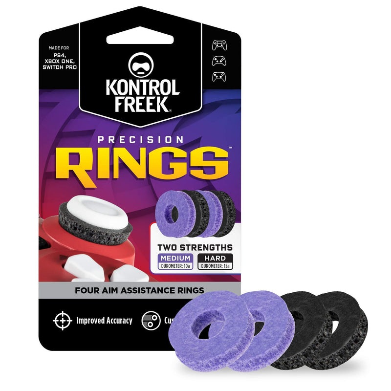 KontrolFreek Precision Rings | Aim Assist Motion Control for PlayStation 4 (PS4), Xbox One, Switch Pro & Scuf Controller (Black/Purple) Black/Purple