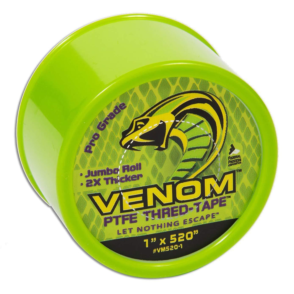 Gasoila Venom PTFE Thred-Tape, 1" Width x 520" Length, Universal PTFE Thread Tape, VM520-1