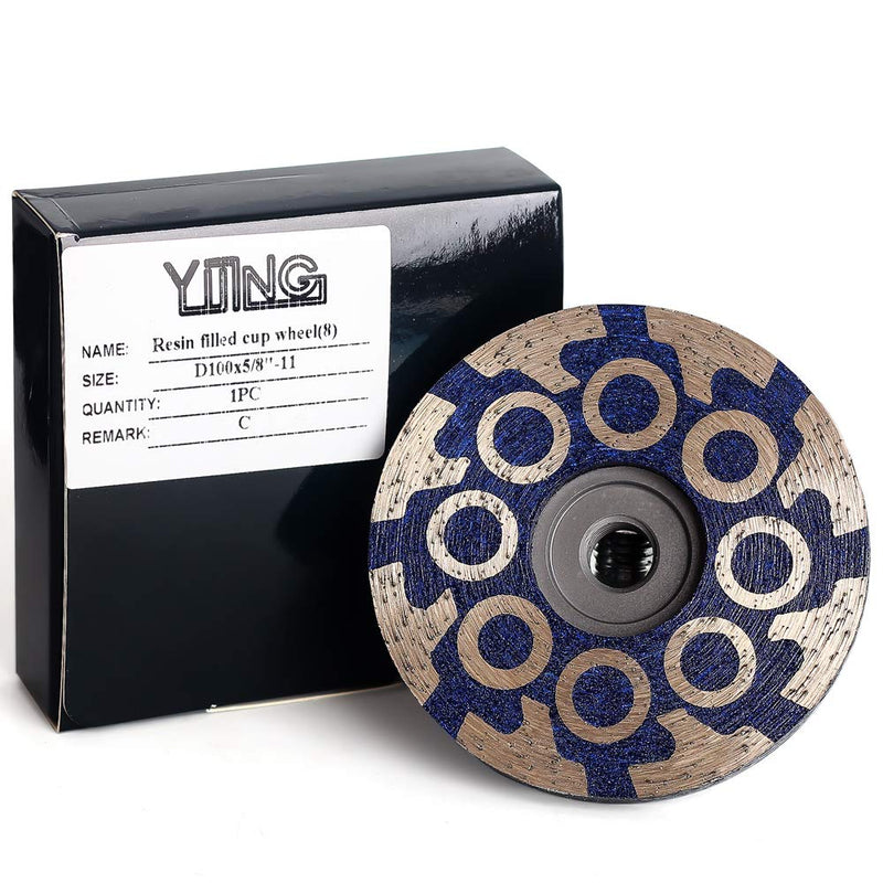 4" Diamond Cup Wheel Resin Diamond Grinding Wheel Coarse Grit with Thread 5/8“-11 for Grinding Stone Concrete and Tiles…