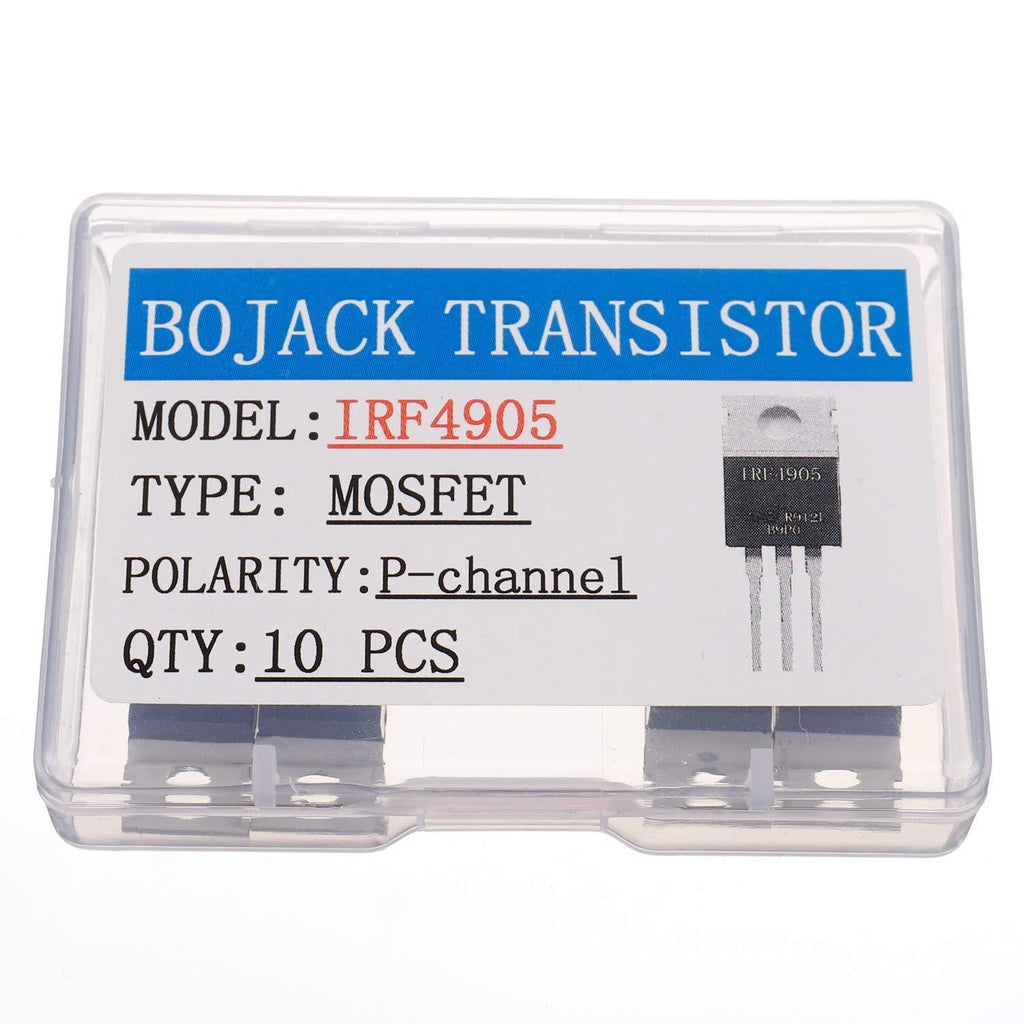 BOJACK IRF4905 MOSFET Transistors IRF4905S 74A 55V P-Channel Power MOSFET TO-220AB (Pack of 10 Pcs)