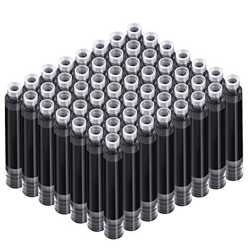 120 Pieces Fountain Pen Ink Fountain Pen Cartridges Pen Refill Cartridges with 3.4 mm Bore Diameter for Calligraphy Pen Fine Writing, 2 x 0.24 Inch (Black)