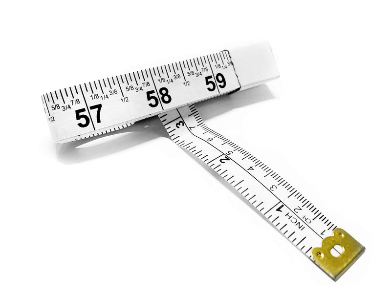 Perfect Measuring Tape - Fraction Tape Measure, All-Purpose 60 Inch Tape Measure - Double Sided Fractional Inches and Millimeter/Centimeter Tape Measure TR-16-frac (60 inch White) 60in/1.5m