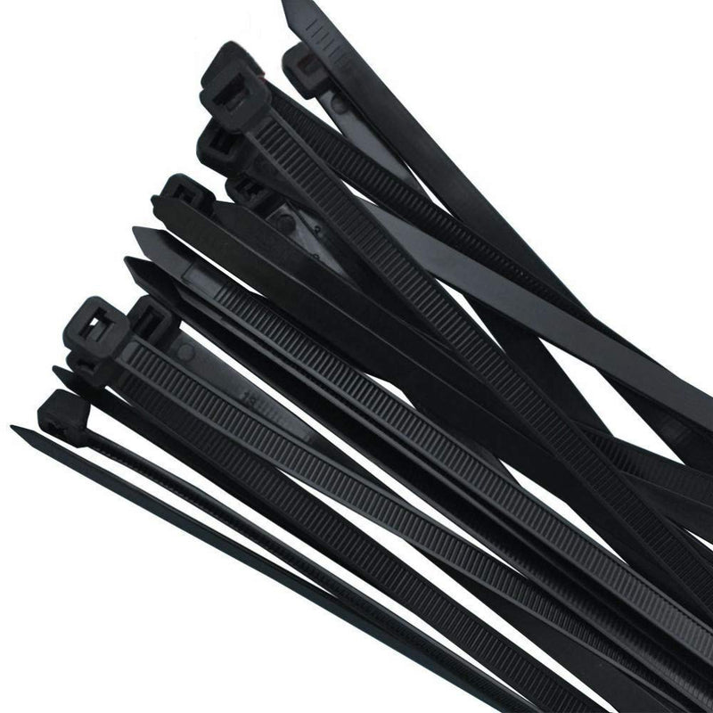 Heavy duty cable ties Cable ties Nylon zip ties 16 inch Zip ties100 per pack Environmentally friendly Industrial quality Uses 3 latches for stronger locks With 60 Pounds Tensile -Black 16" Black (100 Pack)