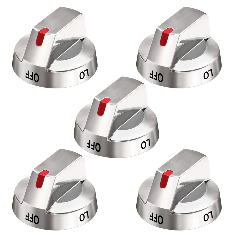 [Upgraded] Dg64-00473A Stainless Steel Burner Dial Knob with Reinforced Power Ring Protection Compatible with Samsung Range Oven Gas Stove Knob NX58F5700WS NX58H5600SS NX58H5650WS NX58J7750SS (5 Pack)