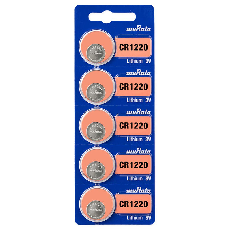 Murata CR1220 Battery DL1220 ECR1220 3V Lithium Coin Cell (5 Batteries) 5 Batteries