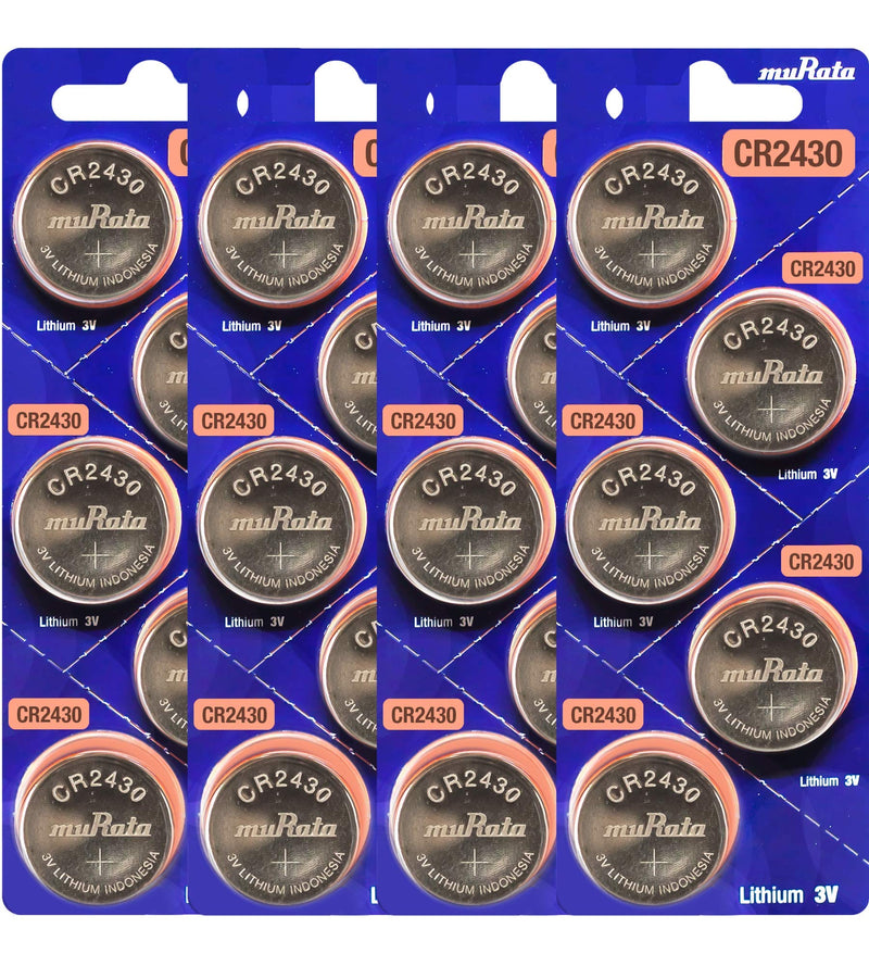 Murata CR2430 Battery DL2430 ECR2430 3V Lithium Coin Cell (20 Batteries) 20 Batteries
