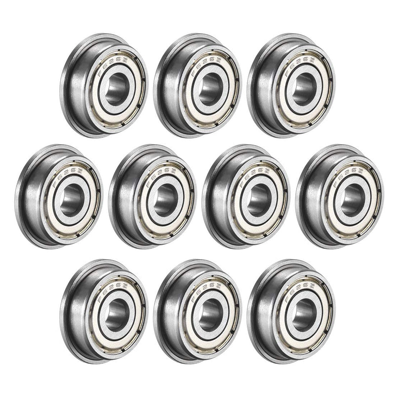 uxcell F626ZZ Flanged Ball Bearing 6x19x6mm Double Metal Shielded (GCr15) Chrome Steel Bearings 10pcs