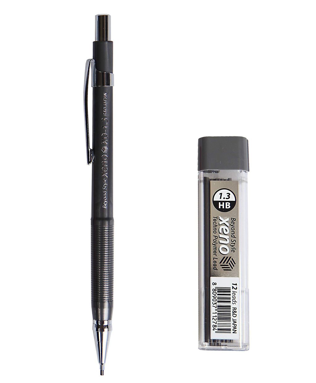 Xeno Beyond Style Mechanical Sharp Pencil + Leads Refills HB (0.3/0.5/0.7/0.9/1.3 mm) (Pencil + 1.3mm Lead) Pencil + 1.3mm Lead