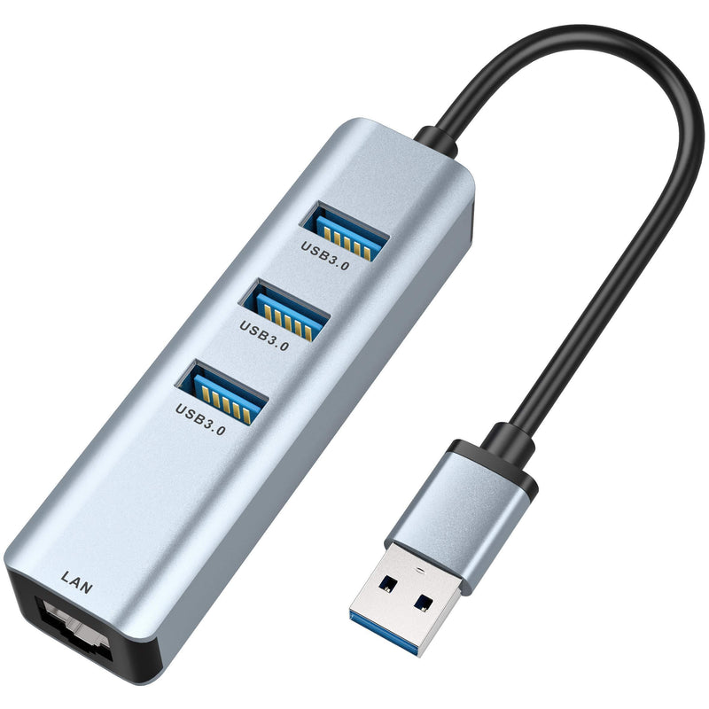 USB 3.0 to Ethernet Adapter,ABLEWE 3-Port USB 3.0 Hub with RJ45 10/100/1000 Gigabit Ethernet Adapter Support Windows 10,8.1,Mac OS, Surface Pro,Linux,Chromebook and More