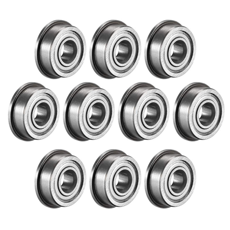 uxcell F605ZZ Flanged Ball Bearing 5x14x5mm Double Metal Shielded (GCr15) Chrome Steel Bearings 10pcs