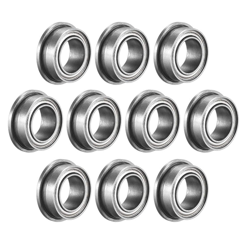 uxcell FR156ZZ Flanged Ball Bearing 3/16" x 5/16" x 1/8" Double Metal Shielded (GCr15) Chrome Steel Bearings 10pcs