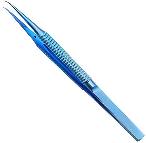 Tvoip 1Pcs Precision Titanium Alloy Tweezers Fly Line Fingerprint Forceps Clips for Electronic Components Copper Wire Picking Tools (BT-11 Curved Tweezers) BT-11 Curved Tweezers