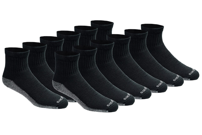 Dickies mens Dri-tech Moisture Control Quarter Socks Multipack Shoe Size: 5-9 Black (12 Pairs)