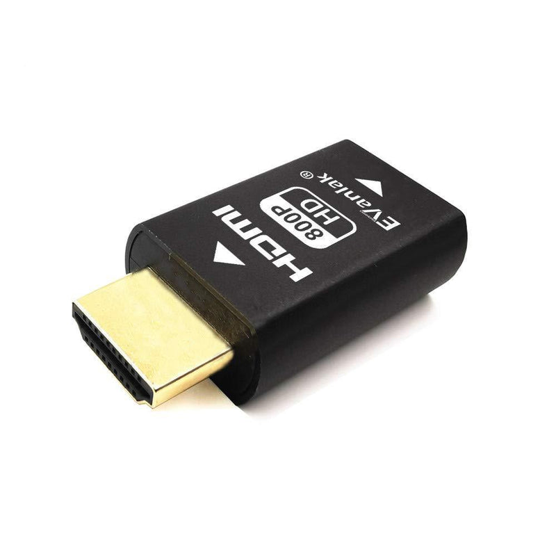 EVanlak Hdmi Edid Emulator Passthrough Dongle (3rd Generrtion Premium Aluminum)Eliminated Emulator Adapter Edid Emulator Work With Mac Thunderbolt to HDMI Switches / Extender/AV Receiver/Video Splitt HDMI EDID 800-1P