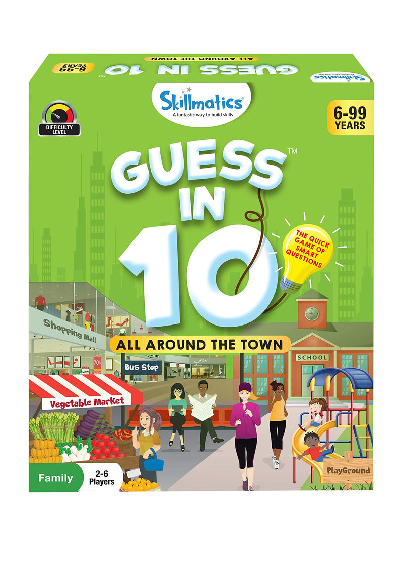 Skillmatics Guess in 10 All Around The Town | Card Game of Questions | Super Fun for Travel & Family Game Night | Gifts for Ages 6 and Up
