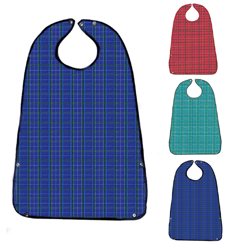 Bacaby Adult Bibs for Eating (3 Pack) - Washable Reusable Waterproof Clothing Protector with Crumb Catcher - Bibs for Seniors for Eating at Mealtime 30"L x 19.5" Men/Women - Unisex
