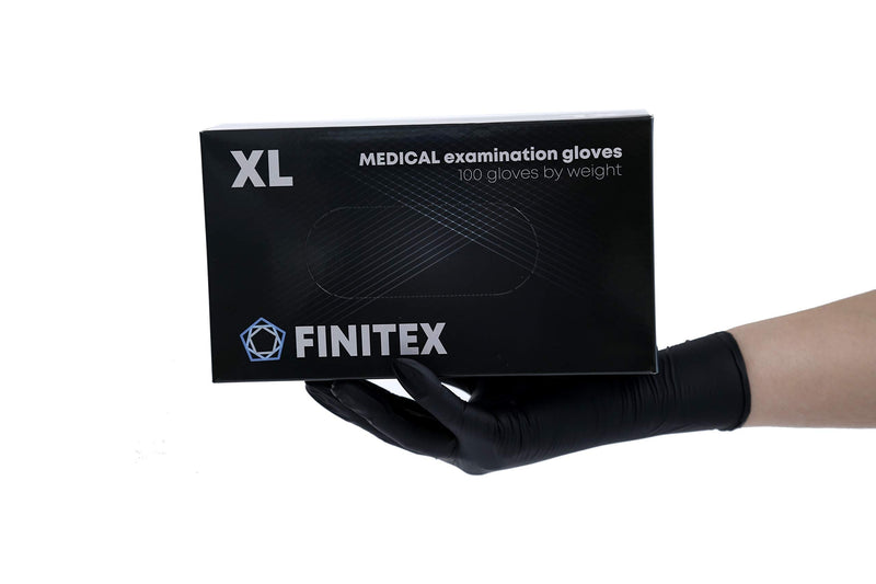 FINITEX - Black Nitrile Disposable Gloves, 5mil, Powder-free, Exam Gloves Latex-Free, 100 PCS (X-Large) X-Large (Pack of 100)