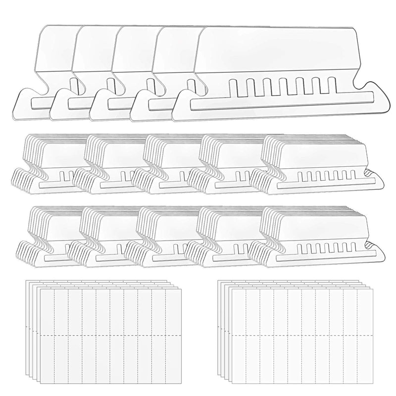 File Folder Tabs, 100+200 Sets Hanging File Folder Tabs with Inserts for Hanging Folders, 2 Inch Clear Plastic Hanging File Tabs for Quick Identification