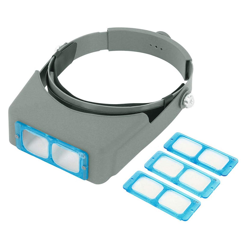 Head Mount Magnifier Optivisor Jewelers Magnifying Glasses 1.5X 2X 2.5X 3.5X Optical Headset Magnifying Visor Reading Magnifier Jeweler Loupe with 4 Lens Close Work Magnifier Headset for Electronics