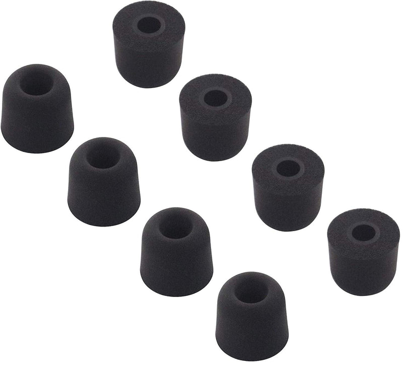 ALXCD Foam Ear Tips Replacement with 4.0mm Connect Hole, Medium Size 4 Pairs Soft Memory Foam Earbud Tips, Fit for Most in-Ear Headphones, Foam, Black M