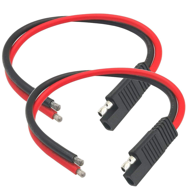AYECEHI SAE Connector Cable SAE Connector Plug 2 Pin SAE Single Plug Quick Connector Disconnect Plug SAE Automotive Extension Cable for for Motorcycle, Car, Tractor - 1ft/30cm (10 AWG-2 Pack) 10 AWG-2 Pack