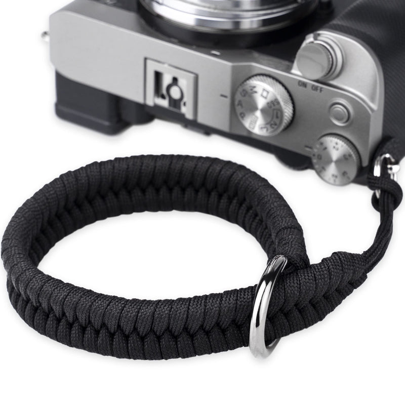 Camera Wrist Strap - Paracord High-end Camera Hand Strap Wrist Lanyard for DSLR or Mirrorless Camera Black