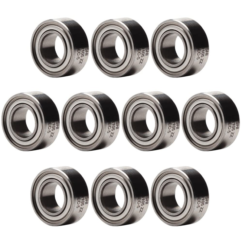 10 Pack 5x10x4mm Metal Shielded ABEC-5 High Precision Miniature Ball Bearings L-1050ZZ (MR105ZZ)