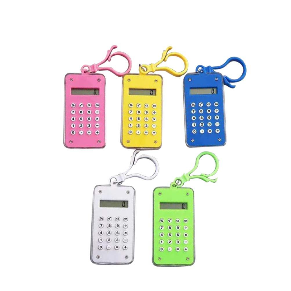 TOYANDONA 5pcs Pocket Calculator Key Ring Tiny Small Portable Mini Electronic Calculator Labyrinth Toys Gift for Kids Home Students School Office