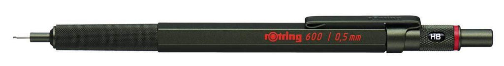 rOtring 1904444 600 Mechanical Pencil, 0.7 mm, Silver Barrel Green 0.5