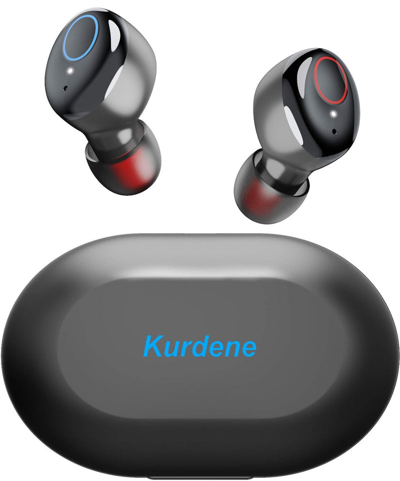 Bluetooth 5.2 Wireless Earbuds,Kurdene S8 38H Playtime Call Noise Cancelling Waterproof IPX8 Ear Buds Deep Bass Earphones with Microphone in-Ear Stereo Headphones Long Barttery for Work,Home-Black Medium Black