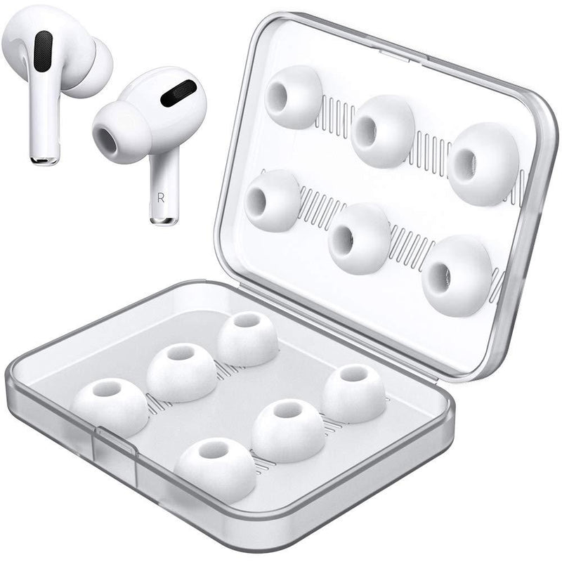 Link Dream 12 Pieces Replacement Ear Tips for AirPods Pro Silicon Ear Buds Tips with Portable Storage Box (White)