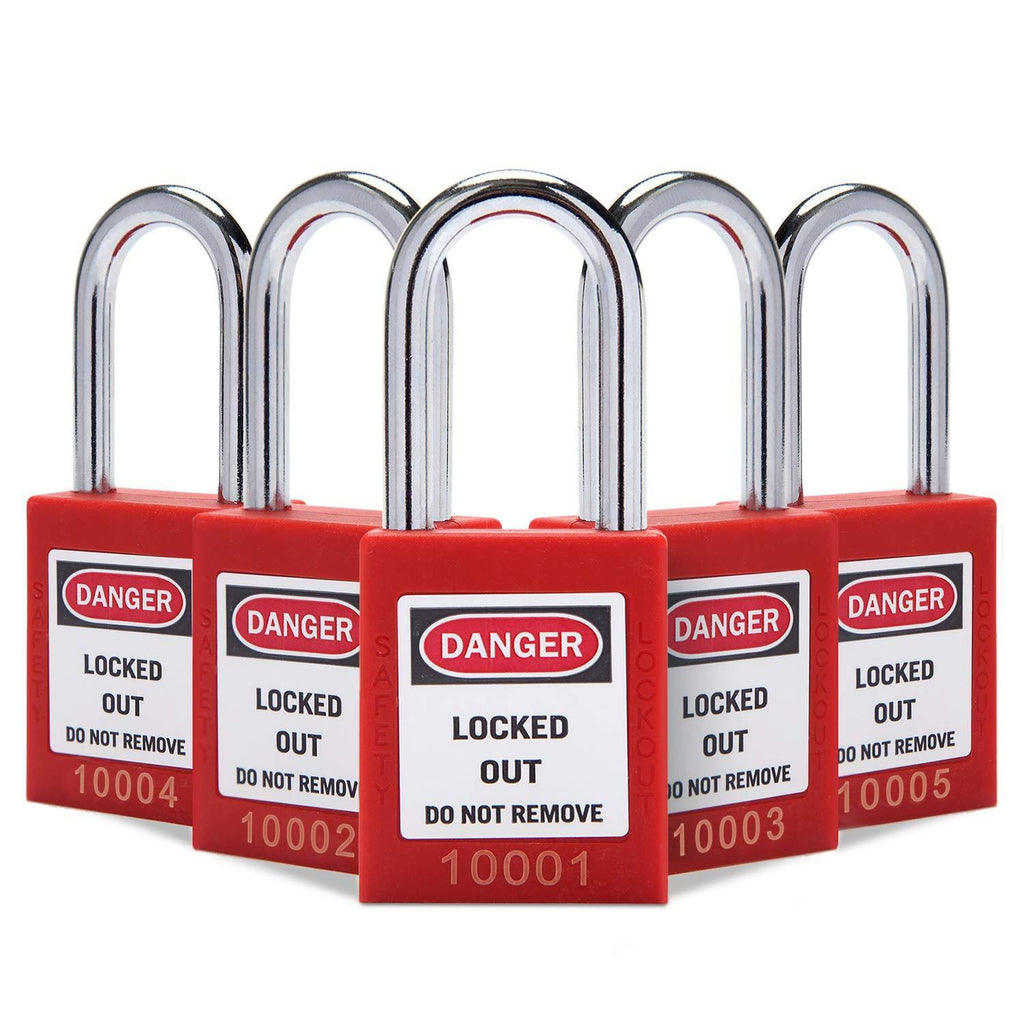 Lockout Tagout Locks Lockout Locks Keyed Different Safety Padlocks Loto Locks for Lock Out Tag Out (5,red) 5 Red