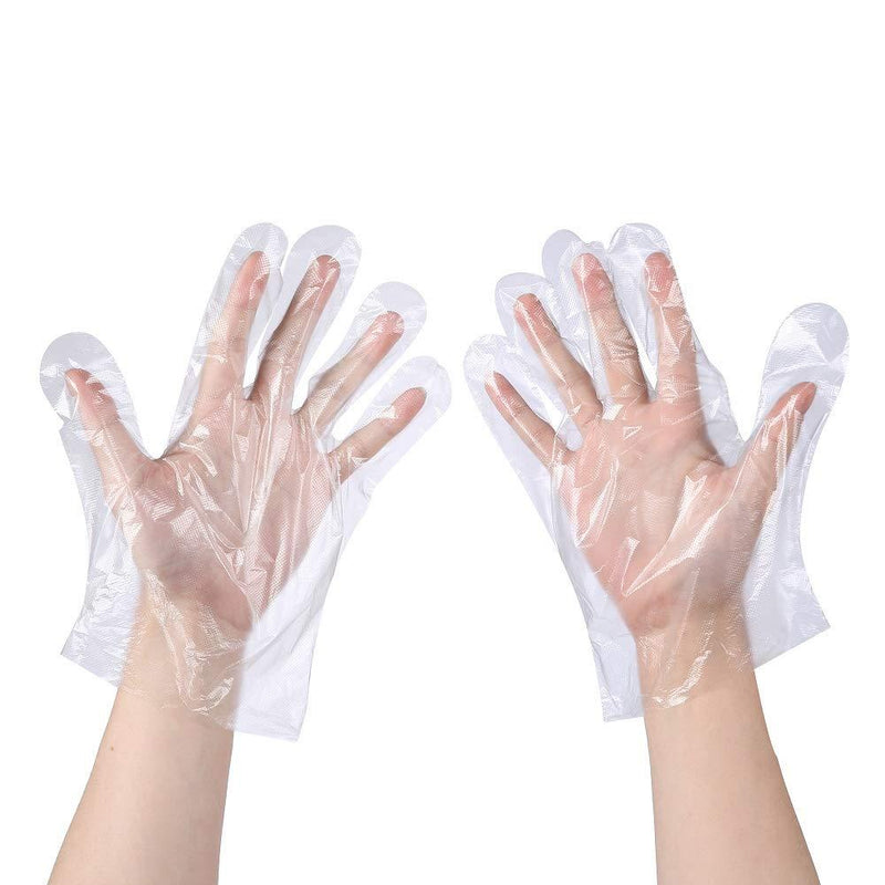 MoloTAR 500 Pieces Plastic Disposable Gloves,Disposable Gloves for Cleaning, [ One Size Fits Most ]