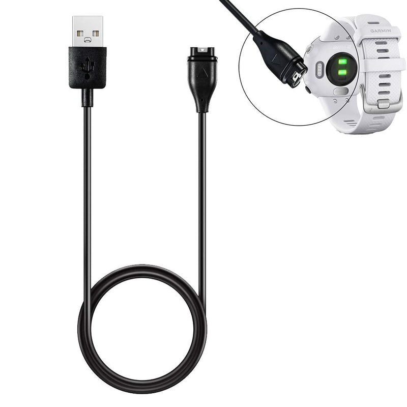 TenCloud Charger Compatible with Garmin Swim 2 Watch USB Charging Cord 3.3ft Charger for Garmin Swim 2 GPS Swimming smartwatch (Black) Black