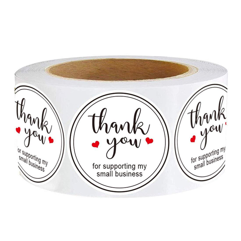 Thank You for Supporting My Small Business Stickers -1.5" Round Thank You Stickers Roll Labels|Used for Business, Kraft Makers,Online Sellers,Boutiques, Small Shops (White) (1.5inch) 1.5inch