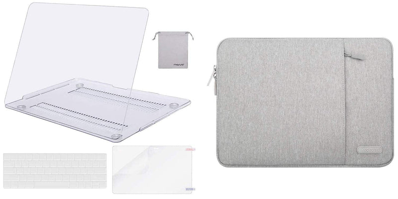 MOSISO Plastic Hard Shell Case & Vertical Sleeve Bag Compatible with MacBook Pro 13 inch 2020 2019 2018 2017 2016 Release A2338 M1 A2289 A2251 A2159 A1989 A1706 A1708