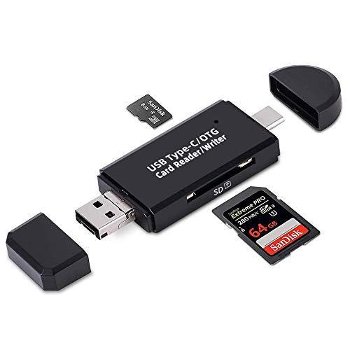 FLAGTOP 3 in 1 Memory Card Reader, Micro USB/USB/USB C to SDXC, SDHC, SD, MMC, RS-MMC, Micro SDXC, Micro SD, Micro SDHC Card and UHS-I, YC-3202 3 in 1 (Type-c / USB 2.0 / Micro USB)