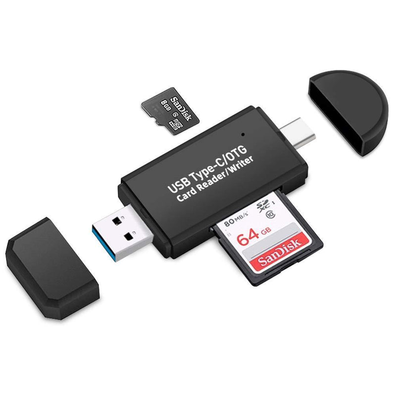 2 in 1 High-Speed Portable Memory Card Reader SD 3.0 Transport Protocol, SD Card Reader USB 3.0 to SDXC, SDHC, SD, MMC, RS-MMC, Micro SDXC, Micro SD, Micro SDHC Card and UHS-I 2 in 1 (Type-c / USB 3.0)