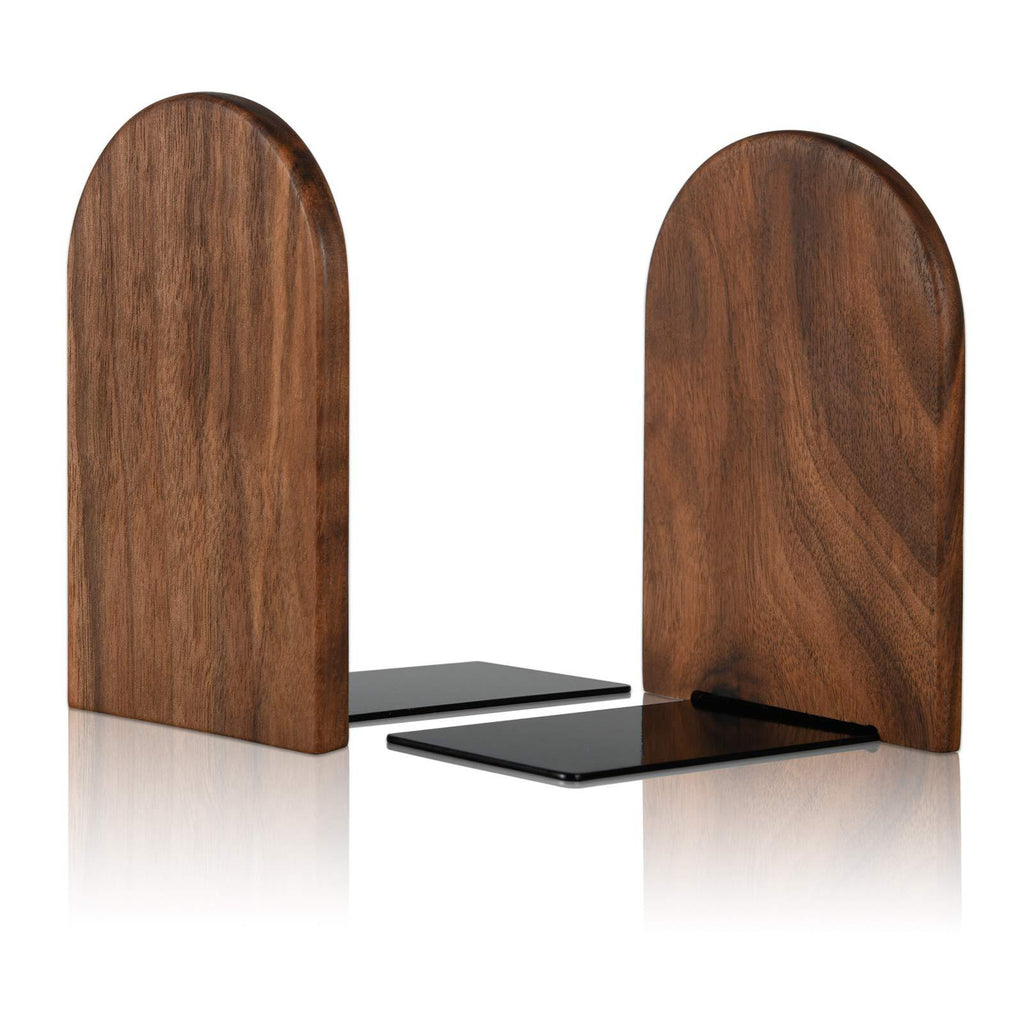 Book End Wood BookEnds Heavy Duty Book Stand (Walnut Wooden)