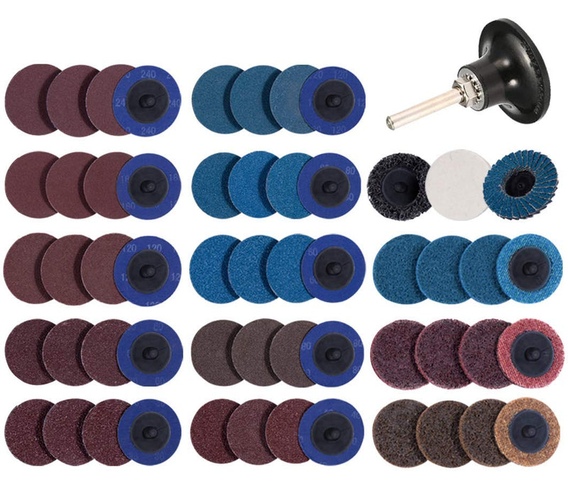 S SATC 70PCS Sanding Discs Set 2 Inch Roll Lock Quick Change Discs with 1/4 Holder for Die Grinder Roll Lock Air Grinder Attachments Surface Conditioning Discs 70PCS Quick Change Discs 2 Inch