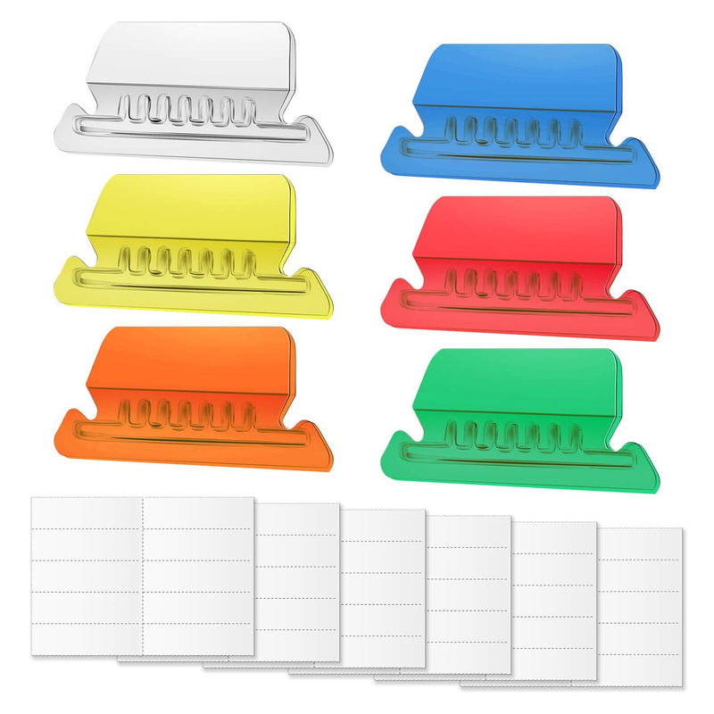 AIEX 2 Inch 60 Sets Hanging File Tabs and Inserts, Colorful File Folder Labels Filing Tabs for File Identification, Easy to Read(6 Colors) 6 Colors